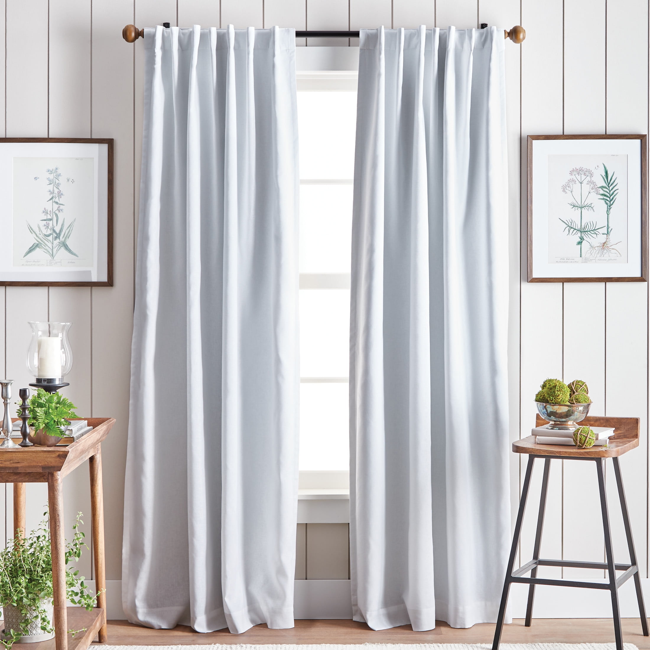 Martha Stewart Lido Curtain Panel Pair, White, Back Tab, Blackout, Indoor, Adult, 2 Piece Set, 50" x 84"