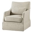 thumbnail image 1 of Martha Stewart London Farmhouse Fabric Upholstered Skirted Swivel Chair in Beige, 1 of 8