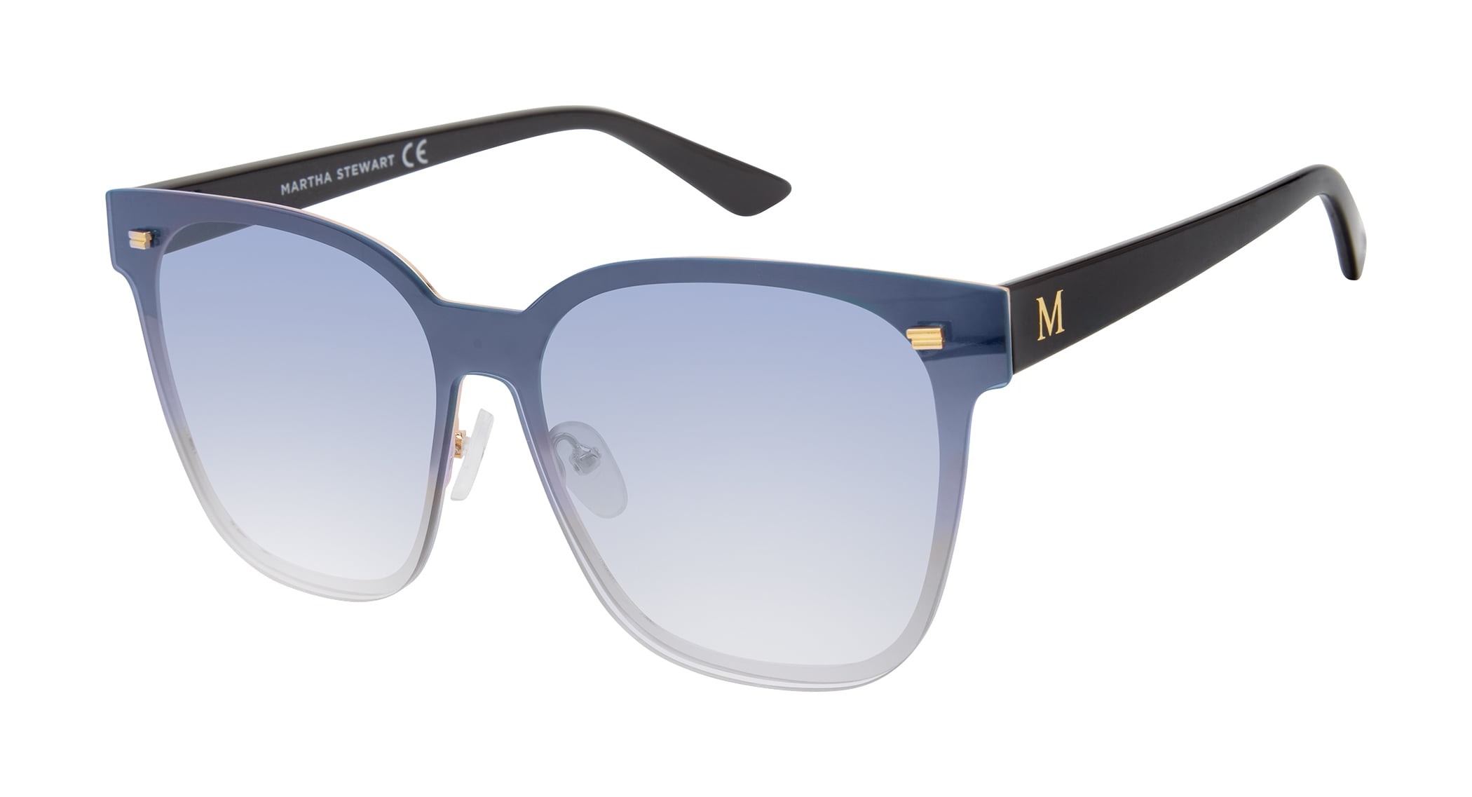 Martha Stewart MS140 Women's Shield UV400 Protective Square Sunglasses. Timeless Gifts, 148 mm, Blue