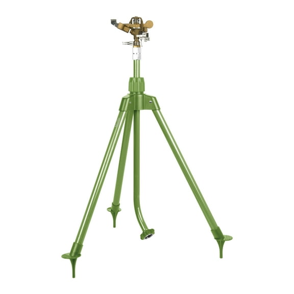 Martha Stewart MTS-TIS39B Heavy-Duty Brass Impulse Sprinkler with Metal Tripod - 1390 sq ft Max Coverage - Extends up to 39-in