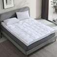 thumbnail image 1 of Martha Stewart Mattress Topper Twin Size - 3 Inch Feather Bed 100% Cotton Cover Fabric- All Seasons Fluffy White Mattress Pad Feather Topper Relieve Back Pain for Bedroom, 1 of 3