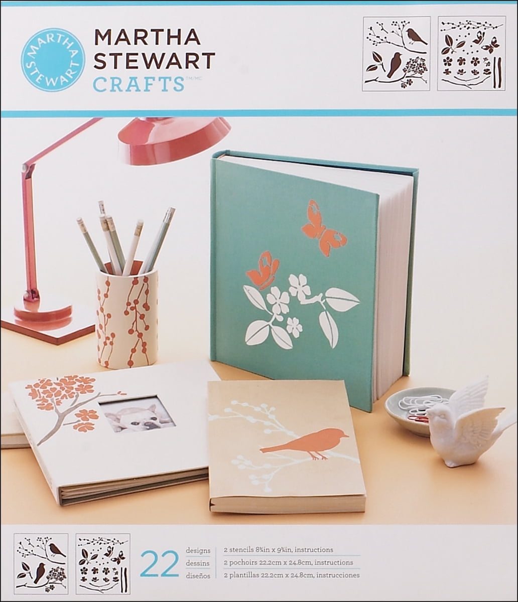 Martha Stewart Medium Stencils 2 Sheets/Pkg-Birds/Berries 8-3/4 In ...