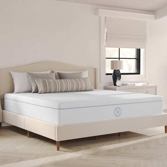 Martha Stewart Medium Support Dual-Action Green Tea Cooling Memory Foam Mattress in a Box King - Medium