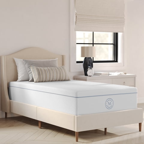 Martha Stewart  Medium Support Dual-Action Green Tea Cooling Memory Foam Mattress in a Box Twin - Medium
