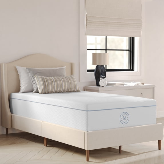 Martha Stewart Medium Support Dual-Action Green Tea Cooling Memory Foam Mattress in a Box Twin - Medium