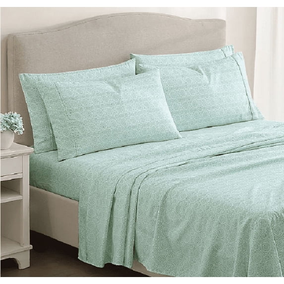 Martha Stewart Microfiber Sheet Set, Vine Medallion, Queen