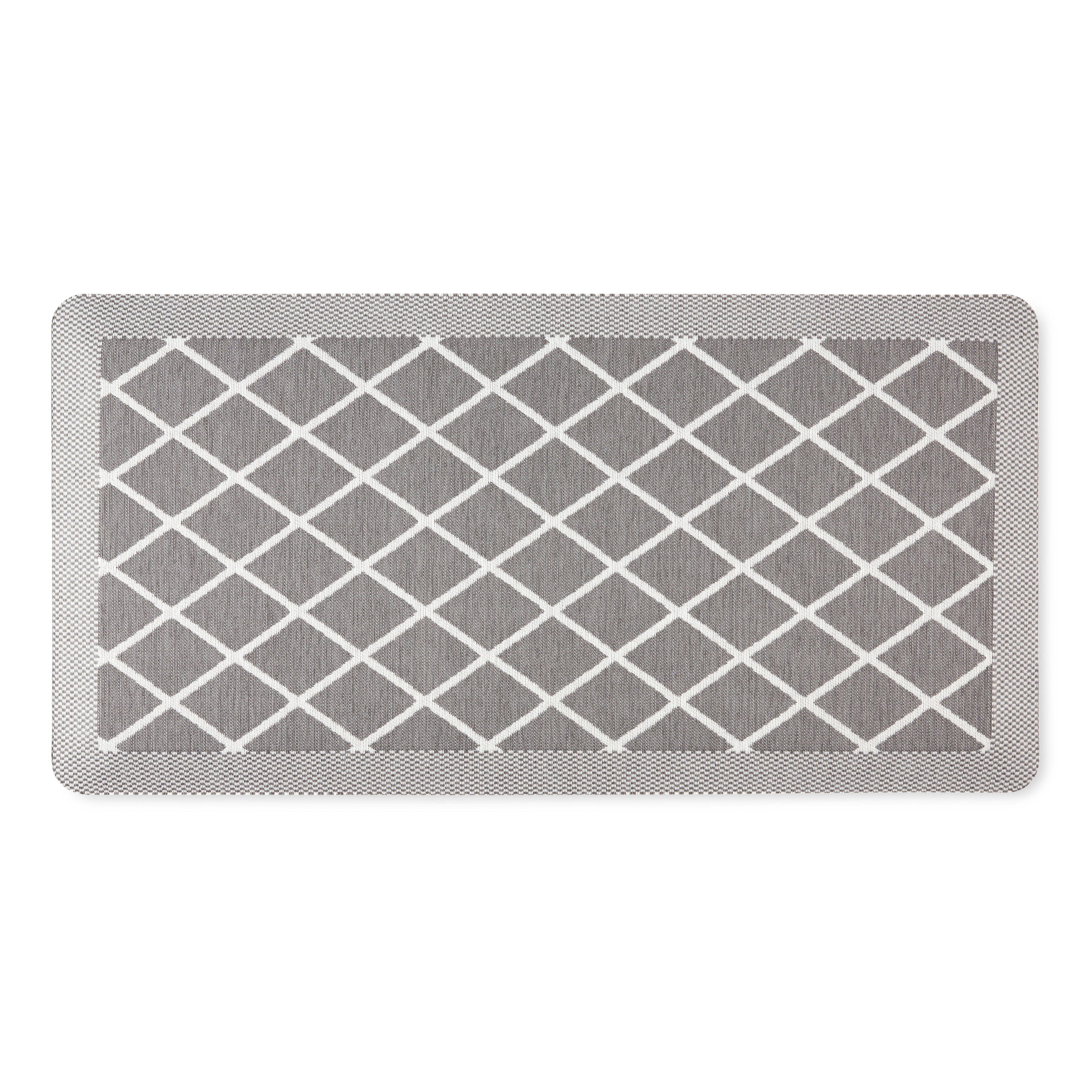 Gray Trellis Memory Foam Anti-Fatigue Kitchen Mat