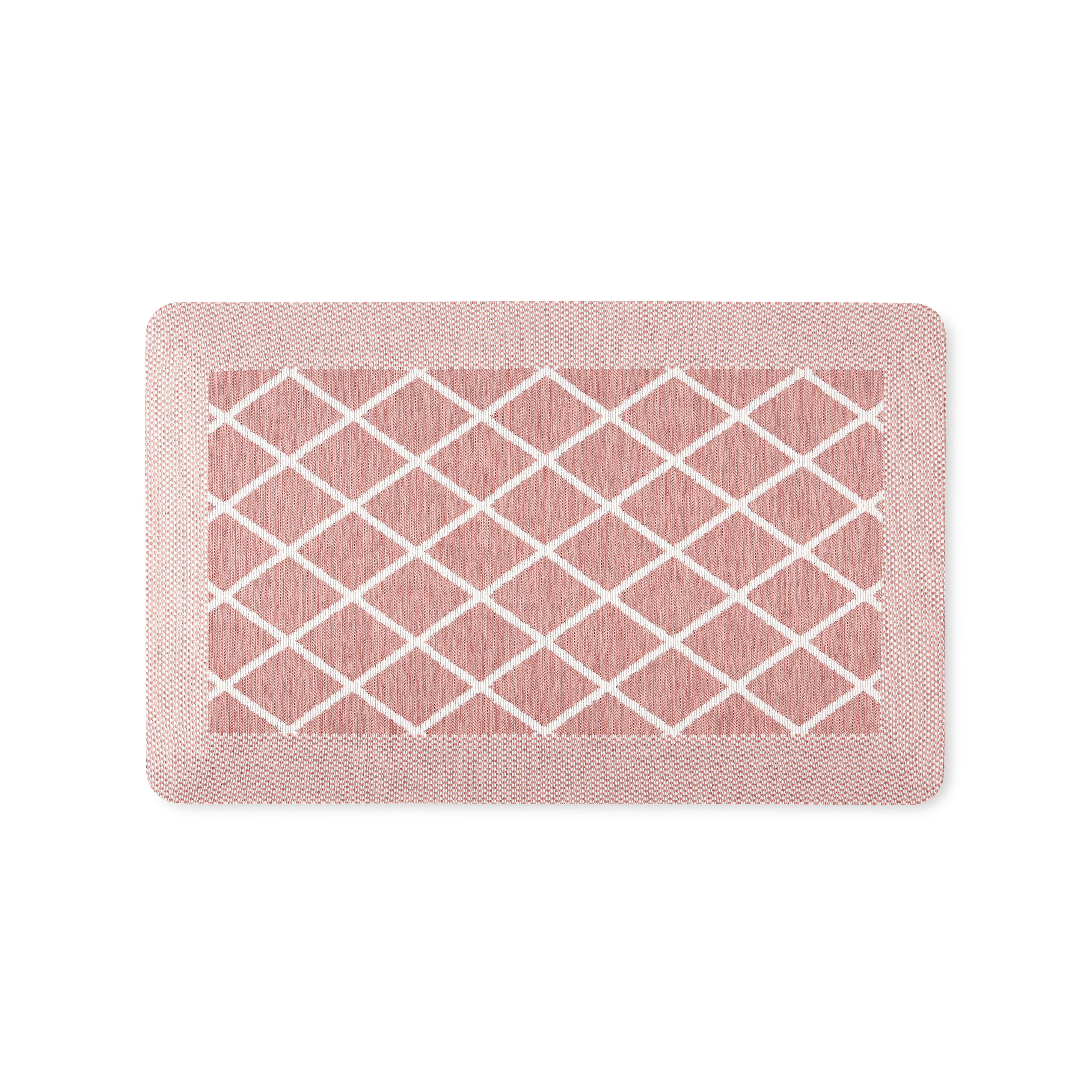 Spice Red Polyester Trellis Anti-Fatigue Kitchen Mat 19.6" x 32"