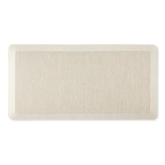 Martha Stewart Mira Modern Heathered Anti-Fatigue Air-Infused Kitchen Mat, Beige, 19.6"x39"