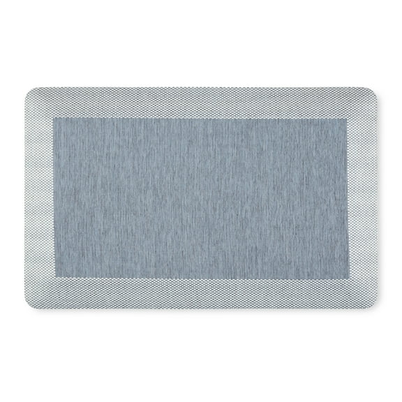Martha Stewart Mira Modern Heathered Anti-Fatigue Air-Infused Kitchen Mat, Blue, 19.6"x32"