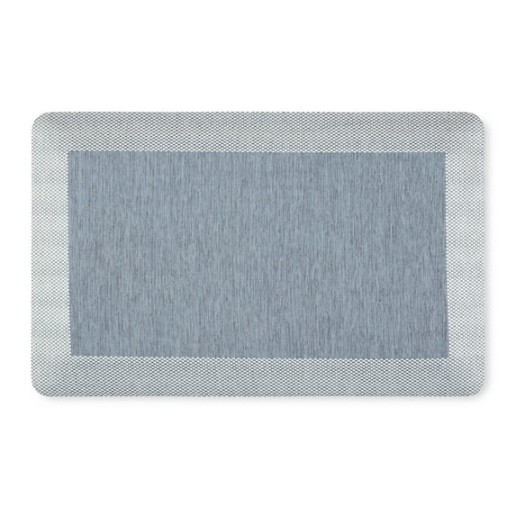 Martha Stewart Mira Modern Heathered Anti-Fatigue Air-Infused Kitchen Mat, Blue, 19.6"x32"