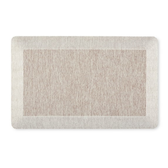 Martha Stewart Mira Modern Heathered Anti-Fatigue Air-Infused Kitchen Mat, Coffee Brown, 19.6"x32"