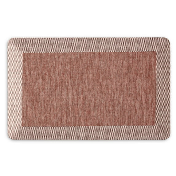 Martha Stewart Mira Modern Heathered Solid Anti-Fatigue Air-Infused Kitchen Mat, Spice Red, 19.6"x32"
