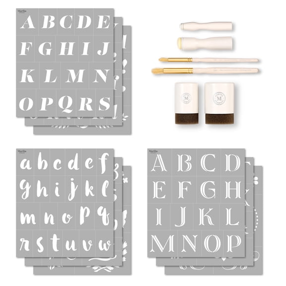 Martha Stewart Modern Fonts Stencils and Tools Kit, 15 pc