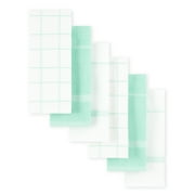 Martha Stewart Modern Waffle Kitchen Towel Set 6-Pack, Aqua Blue, 16"x28"