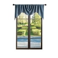 thumbnail image 1 of Martha Stewart Naples Chenille Argentina Shaped Valance, Navy, Blue, Rod Pocket, Light Filtering, Indoor, 1 Piece, Adult, 72" x 28", 1 of 7