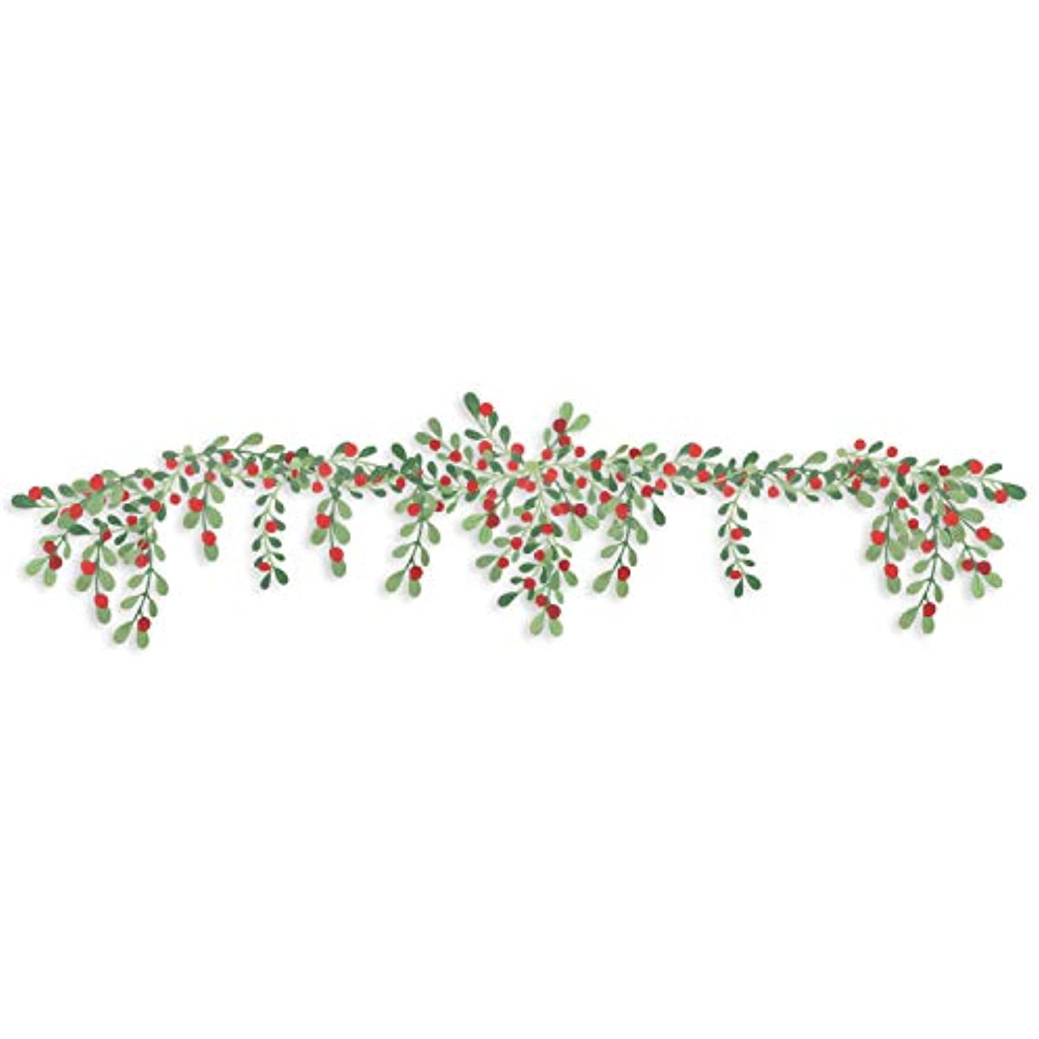 Martha Stewart Paper Greenery Garland, Red, Green