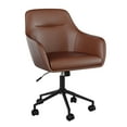 thumbnail image 1 of Martha Stewart Rayna Upholstered Office Chair in Saddle Brown/Oil Rubbed Bronze, 1 of 15