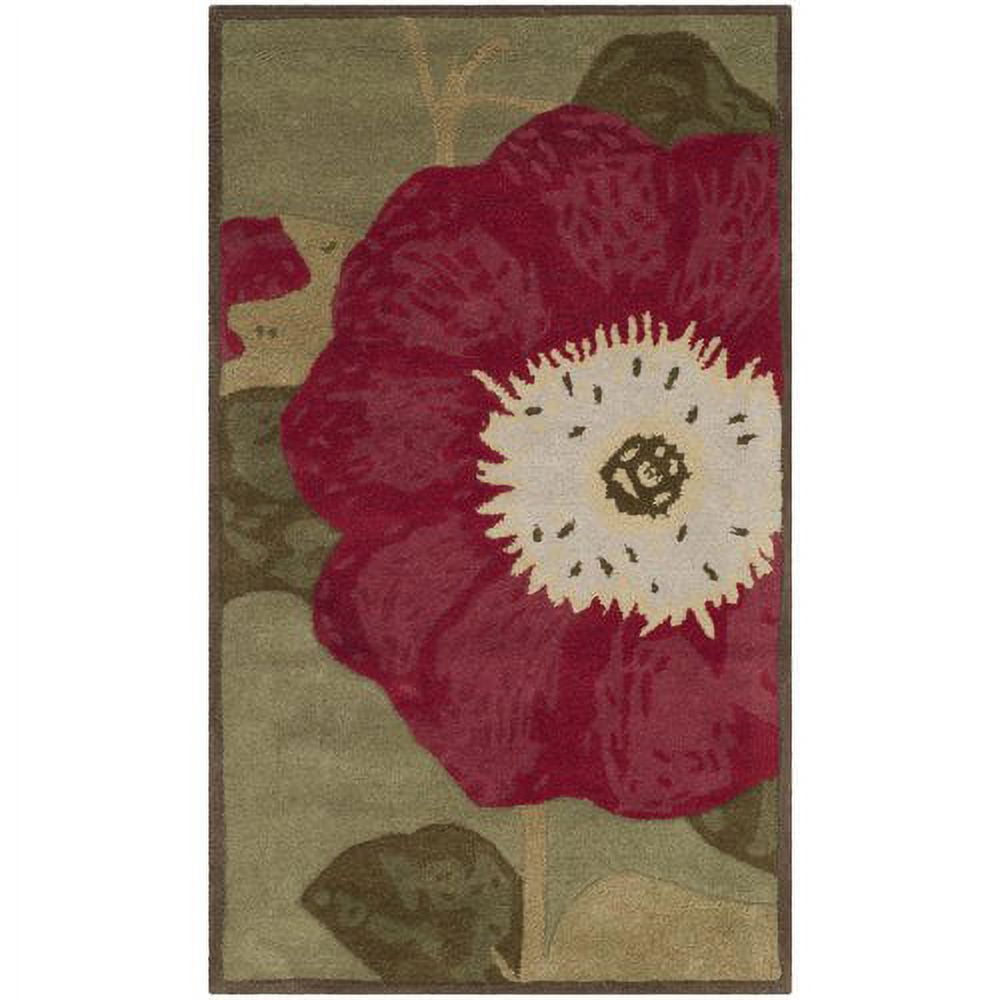 Red Or Roses Area Rugs Martha Stewart Red Rose Floral Area Rug, Dill, 2'6
