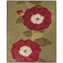 Martha Stewart Red Rose Floral Area Rug, Dill, 9' x 12'
