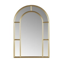 Martha Stewart Regina Vintage Luxury Arch-Shaped Wall Decor Mirror in Gold, 24"W x 35.5"H x 1"D