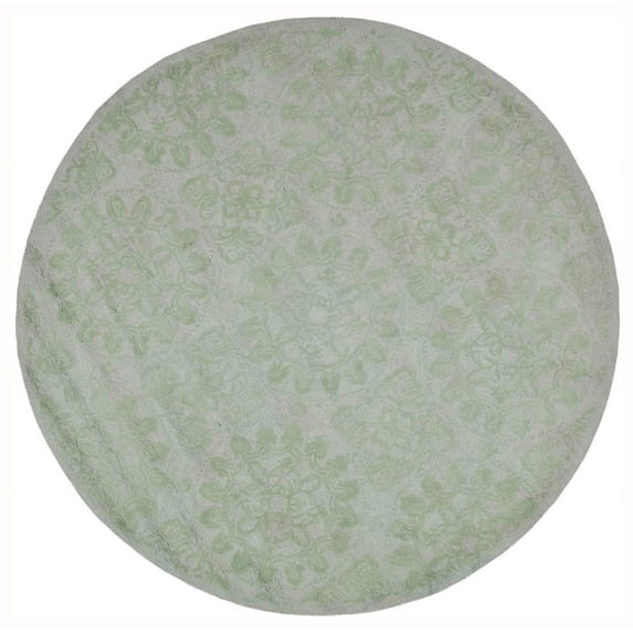 Martha Stewart Rug Collection Round Floral Transitional Area Rug, Green