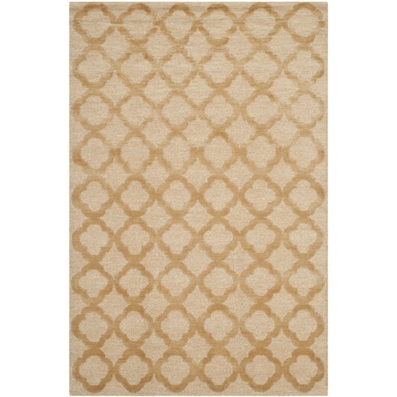 safavieh martha stewart collection msr5368a quatrefoil premium wool and silk curry area rug (5'6" x 8'6")