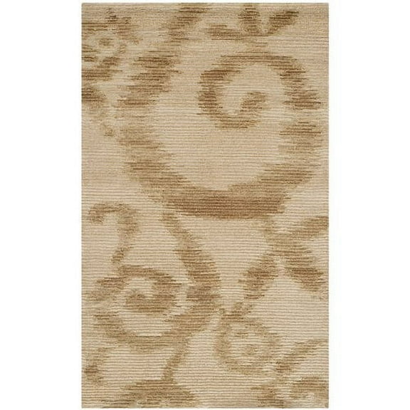 Martha Stewart Damask Vine Raw Umber Rug - Rug Size: 5'6" x 8'6"