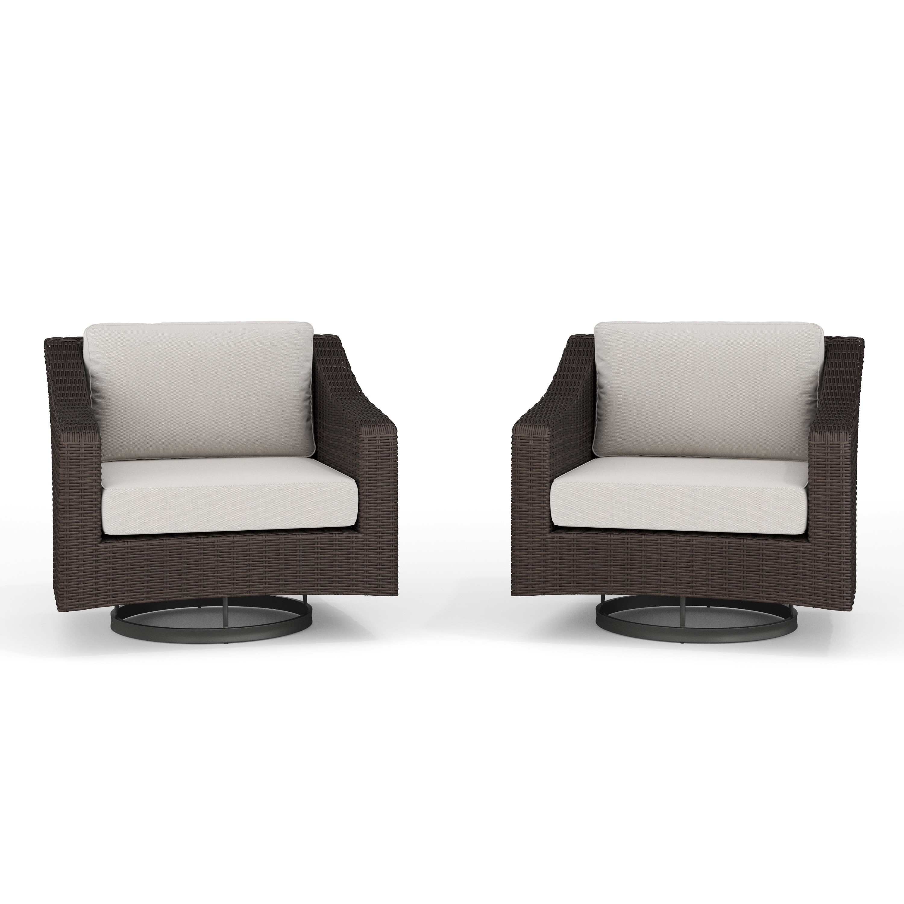 Martha Stewart Set of 2 Indoor-Outdoor Patio Chairs in Brown Rattan ...