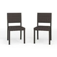 thumbnail image 1 of Martha Stewart Set of 2 Indoor-Outdoor Stackable Patio Dining Chairs in Brown Rattan Wicker, 1 of 10