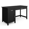 thumbnail image 1 of Martha Stewart Shaker Style Home Office Desk with Storage in Black with Brushed Nickel Hardware, 1 of 13