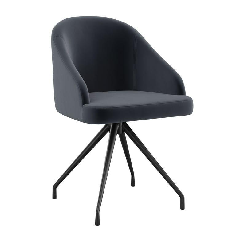 Martha Stewart Sora Upholstered Stationary Office Chair in Gray Oil Rubbed Bronze