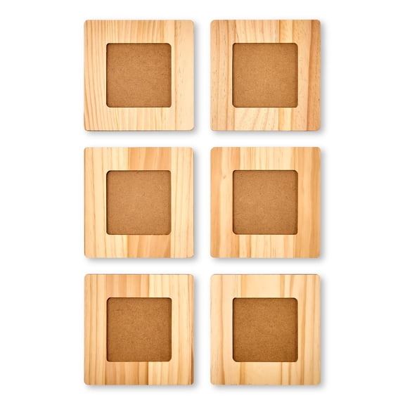 Martha Stewart Unfinished Wood Square Frames Set, Assorted Sizes, Set of 6