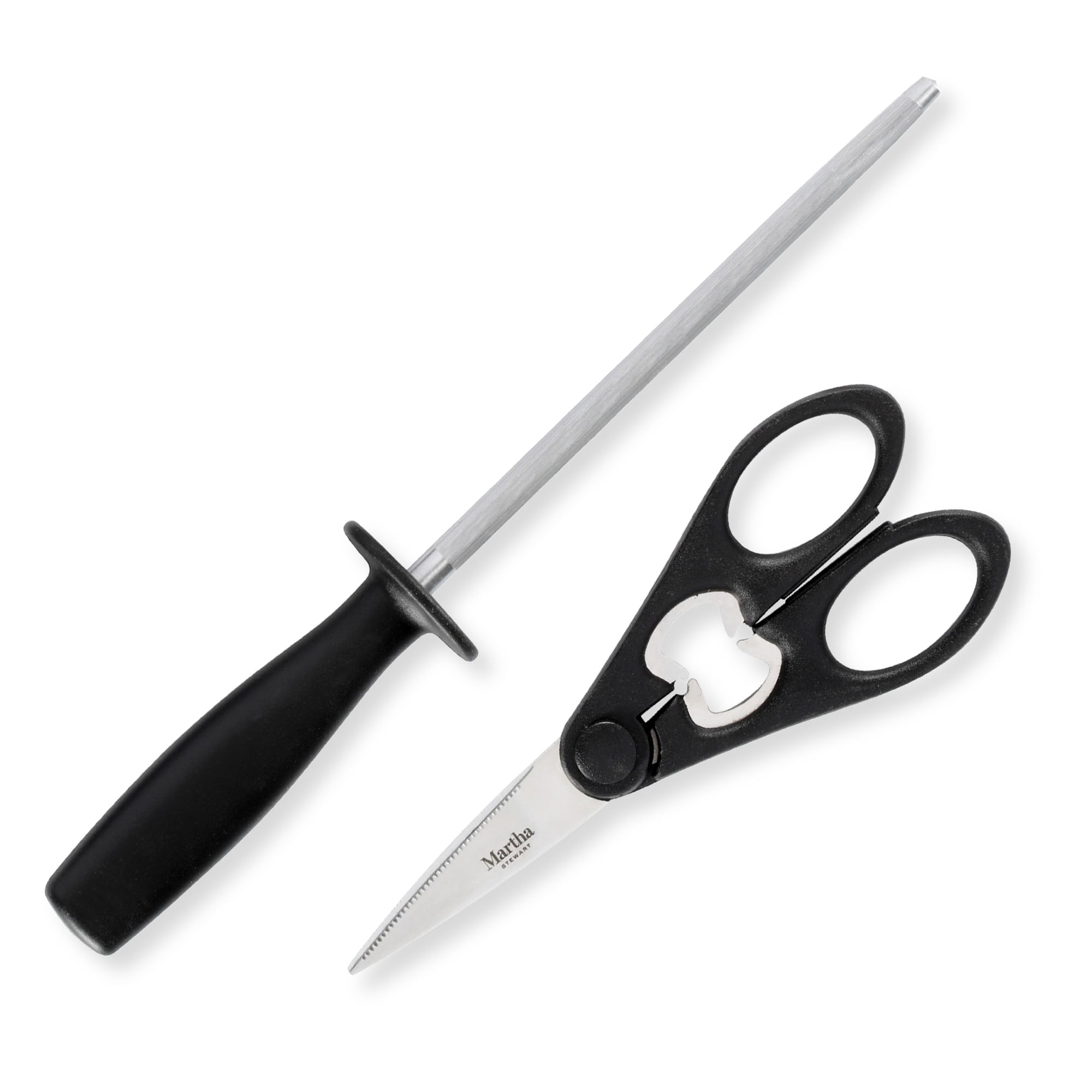 Martha Stewart  Stainless Steel 14 Pc Cutlery and Knife Block Set Black - 14 pc