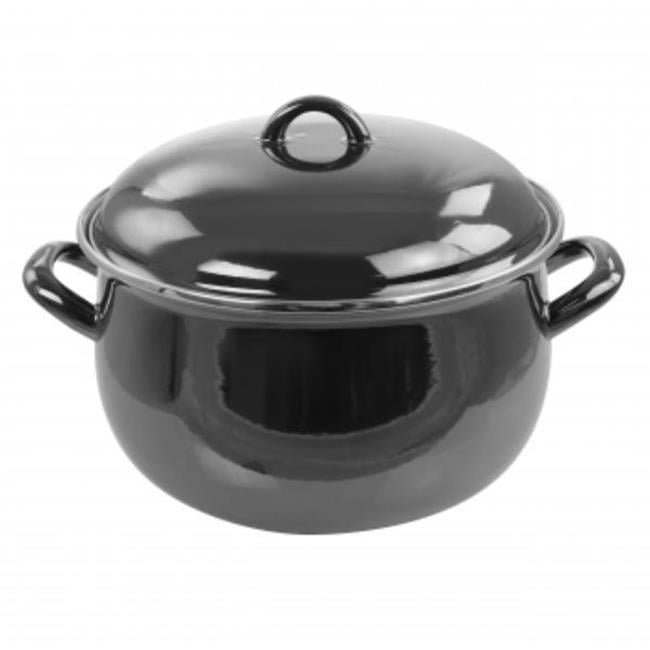 Black 6.5 Quart Steel Casserole Pan with Lid
