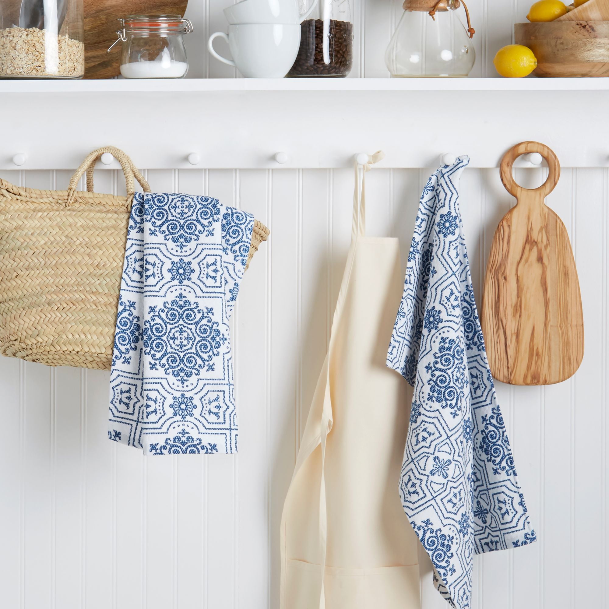 Native Fab Cotton Kitchen Towel with Hanging Loop 15x25 inches, 4-Pack,  Soft & Absorbent Cloth Rags, Bar, Waffle Weave for Cleaning Drying