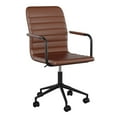 thumbnail image 1 of Martha Stewart Taytum Upholstered Office Chair in Saddle Brown/Oil Rubbed Bronze, 1 of 15