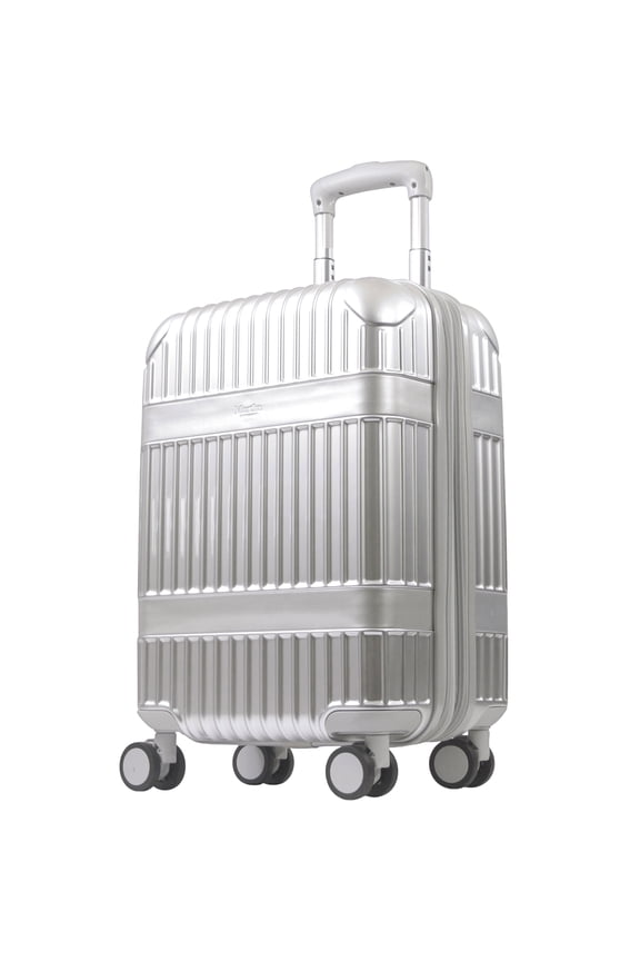 The Bedford 22 Inch Carry On Luggage, Hardshell Rolling Suitcase with Spinner Wheels, Silver