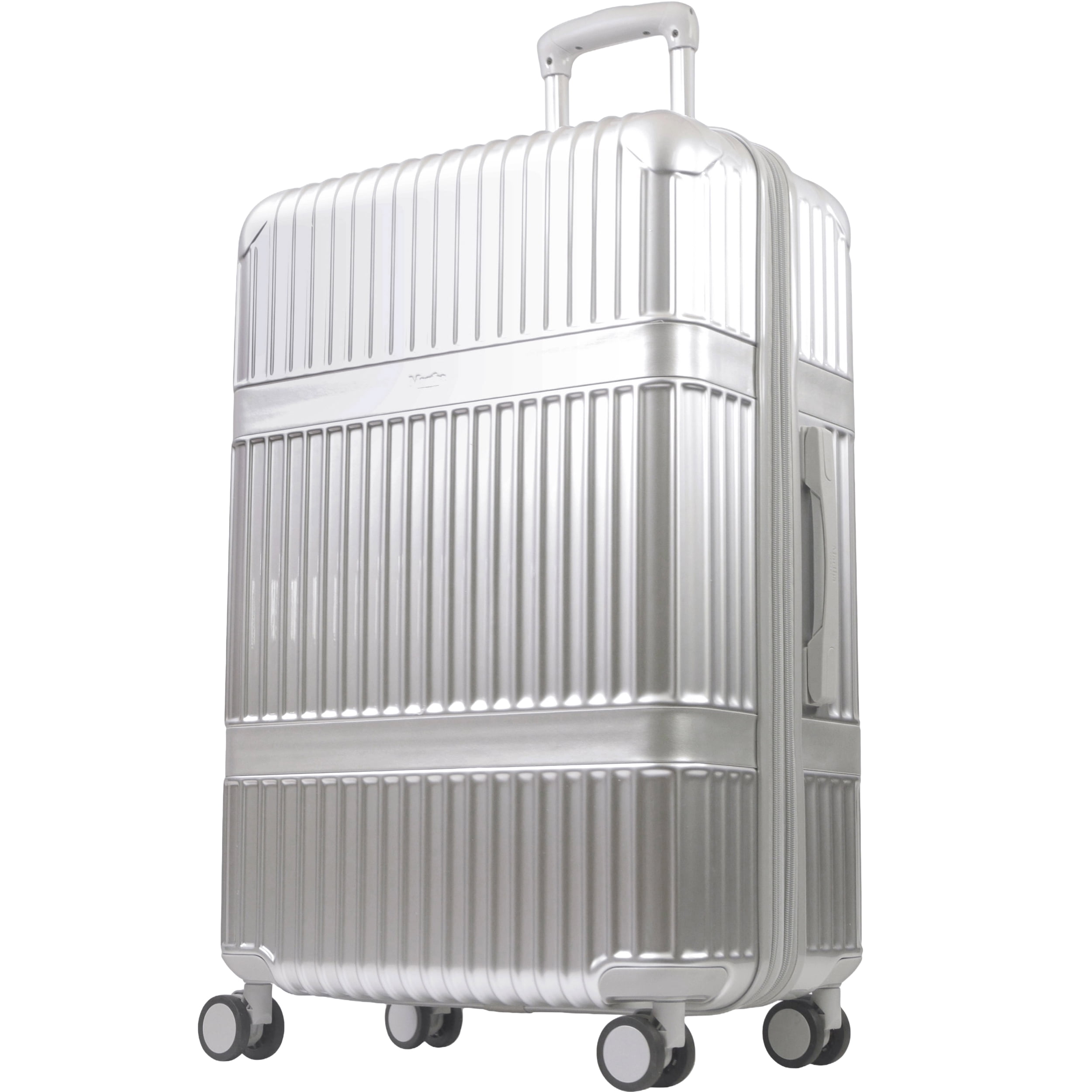 Martha Stewart The Bedford 30 Inch Rolling Luggage, Hardshell Suitcase with Spinner Wheels, Silver