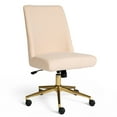 thumbnail image 1 of Martha Stewart Upholstered Office Chair in Conch Shell/Polished Brass, 1 of 12