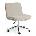 thumbnail image 1 of Martha Stewart Upholstered Office Chair in Grey White/Polished Nickel, 1 of 12