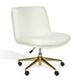 thumbnail image 1 of Martha Stewart Upholstered Office Chair in Off White/Polished Brass, 1 of 12