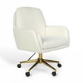 thumbnail image 1 of Martha Stewart Upholstered Office Chair in Off White/Polished Brass, 1 of 12