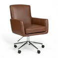 thumbnail image 1 of Martha Stewart Upholstered Office Chair in Saddle Brown/Polished Nickel, 1 of 12