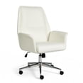 thumbnail image 1 of Martha Stewart Upholstered Office Chair in White/Polished Nickel, 1 of 11