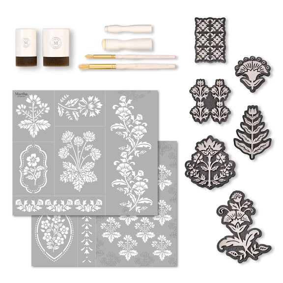 Martha Stewart Vintage Florals Art Stencils Set, Set of 14, 7.75 x 9 in