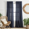 thumbnail image 1 of Martha Stewart Water's Edge Tufted Indoor Polyester Light Filtering Backtab Curtain Panel Pair , Navy, 50"x84" , Set of 2, 1 of 6