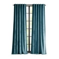 thumbnail image 1 of Martha Stewart Wave Embossed Velvet Curtain Panel Pair, Blue, Pole Top/Back Tab, 100% Polyester, 37"W x 95"L, Adult, 1 of 5