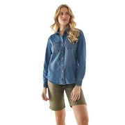 MARTHA STEWART Women's Chambray Shirt – Denim Shacket Jean Jacket Button Down Long Sleeve Vintage Style Top