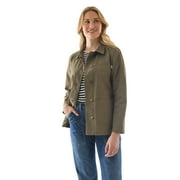 MARTHA STEWART Women's Chore Jacket – Lightweight Utility Coat Casual Outerwear, Long Sleeve Work Layers
